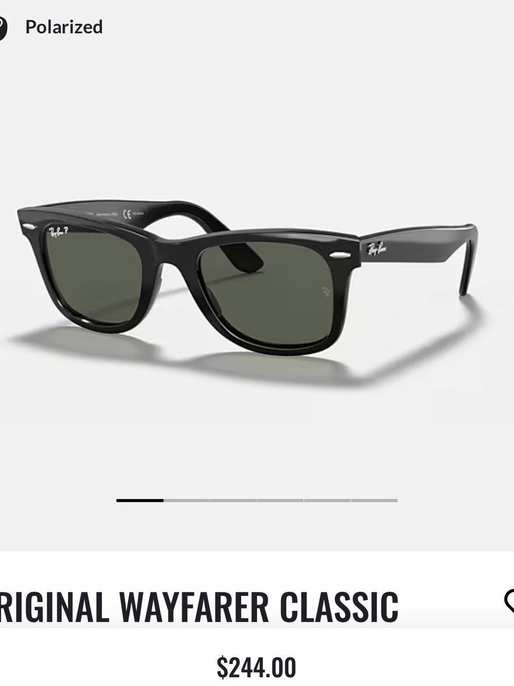 Ray-Ban Black Wayfarer Sunglasses with Green Lenses